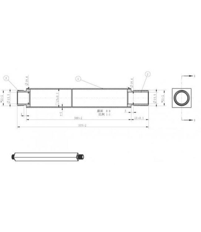 Wiesbaden Rombo Douchearm Plafondbevestiging Chroom Vierkant 20cm - 29.3872