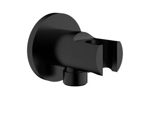 Wiesbaden Douchekophouder Caral Mat Zwart met doucheaansluiting - 29.2800