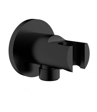 Wiesbaden Wiesbaden Douchekophouder Caral Mat Zwart met doucheaansluiting - 29.2800