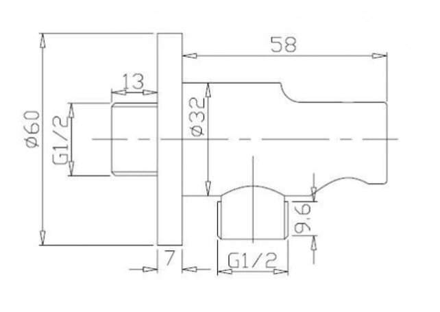 Wiesbaden Douchekophouder Caral Mat Zwart met doucheaansluiting - 29.2802 Wiesbaden Douchekophouder Caral Mat Zwart met doucheaansluiting - 29.2802