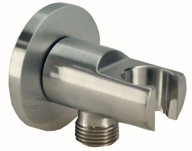 Wiesbaden Douchekophouder Caral Geborsteld Staal met doucheaansluiting - 29.4800