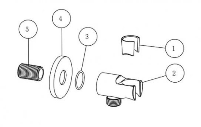 Wiesbaden Douchekophouder Caral Chroom met doucheaansluiting - 29.3800 Wiesbaden Douchekophouder Caral Chroom met doucheaansluiting - 29.3800