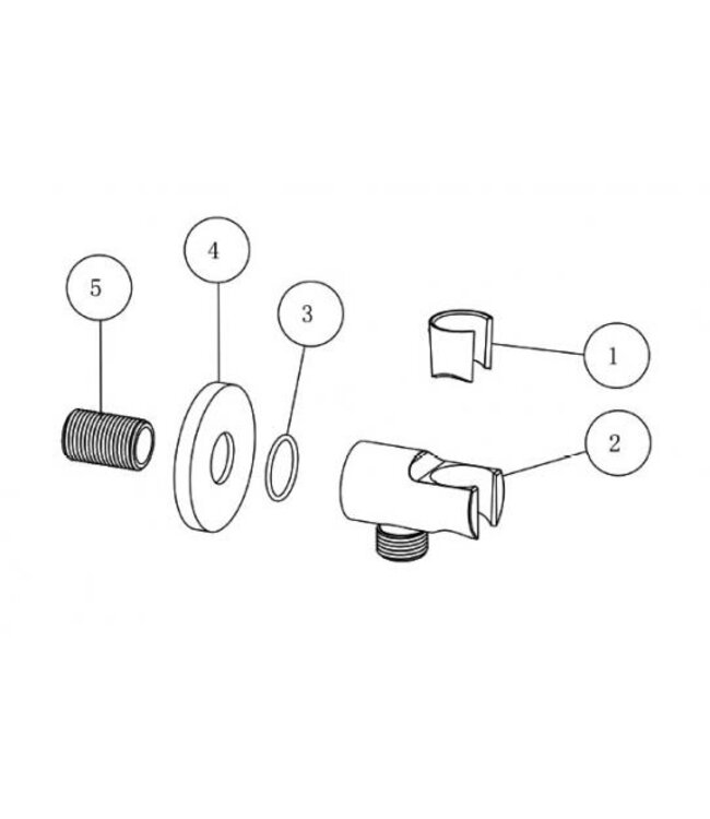 Wiesbaden Douchekophouder Caral Geborsteld Staal met doucheaansluiting - 29.4800