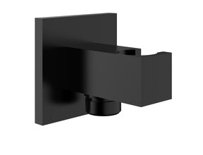 Wiesbaden Douchekophouder Rombo Mat Zwart met doucheaansluiting - 29.2803