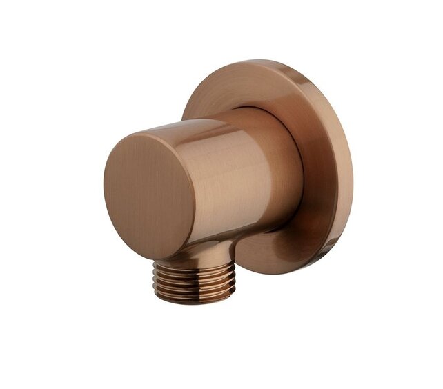Wiesbaden Caral Wandaansluitbocht Rond 1/2" Geborsteld Brons koper - 29.5939