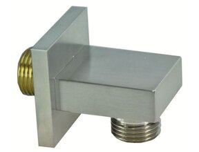 Wiesbaden Rombo Wandaansluitbocht Vierkant 1/2" Geborsteld Staal - 29.4802