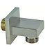 Wiesbaden Rombo Wandaansluitbocht Vierkant 1/2" Geborsteld Staal - 29.4802