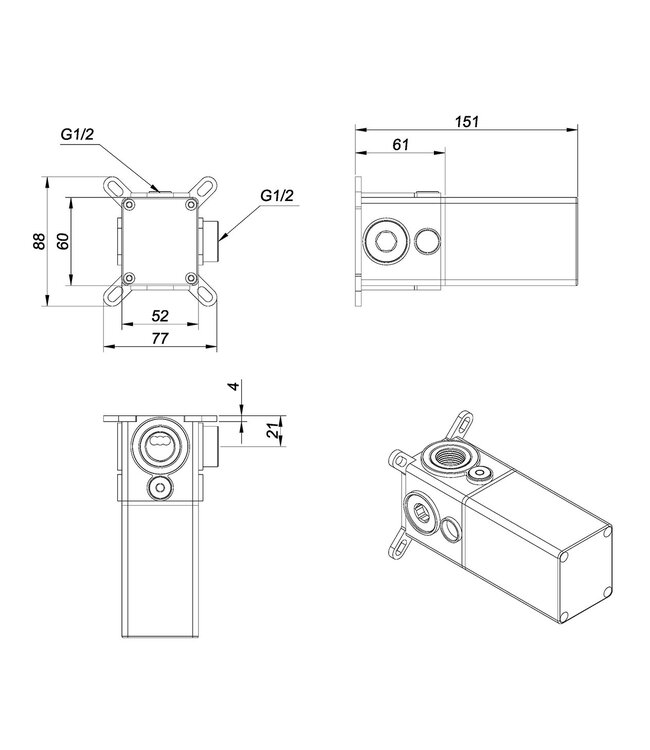 Wiesbaden Wiesbaden Dreams inbouwdeel stopkraan - 29.8005