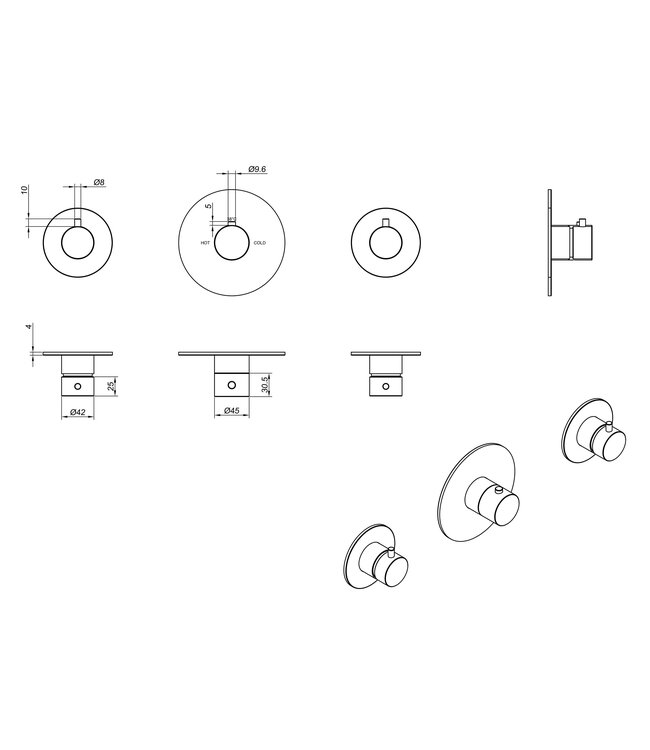 Wiesbaden Inbouw douchekraan afbouwdeel Wiesbaden Dreams Mat Zwart - 29.8007