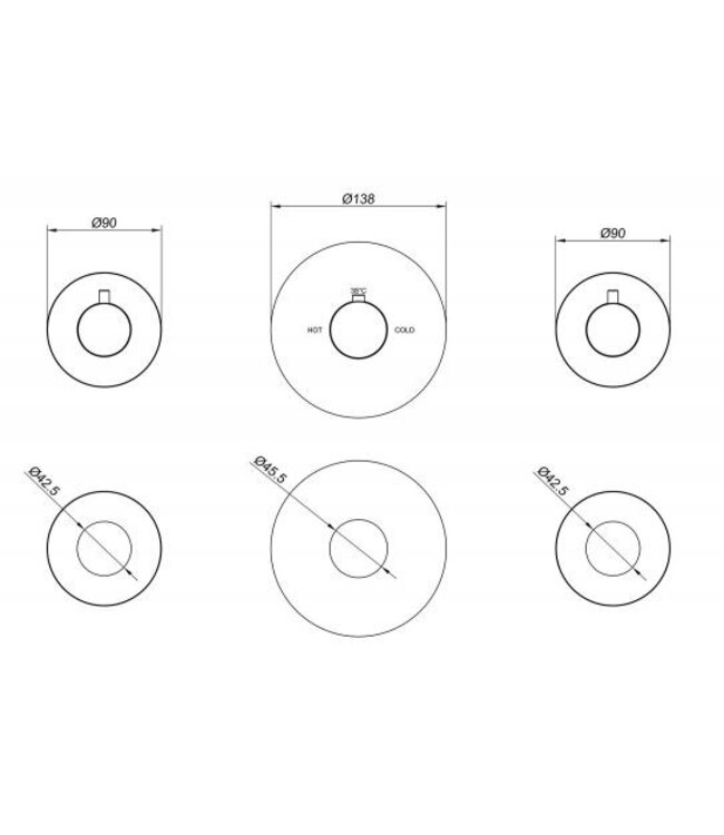 Inbouw douchekraan afbouwdeel Wiesbaden Dreams Mat Zwart - 29.8007