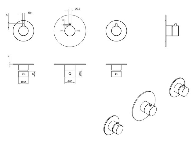 Inbouw douchekraan afbouwdeel Wiesbaden Dreams Gunmetal - 29.8008