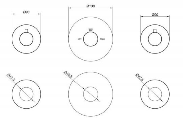 Inbouw douchekraan afbouwdeel Wiesbaden Dreams Gunmetal - 29.8008