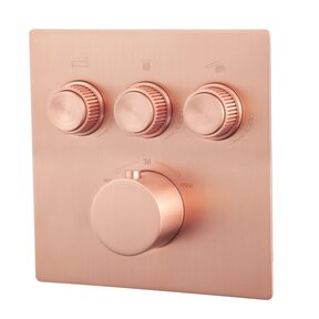 Inbouw douchekraan Wiesbaden Caral Klik Pro afbouwdeel 3-wegs Geborsteld koper - 29.3435