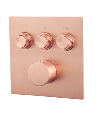 Wiesbaden Inbouw douchekraan Wiesbaden Caral Klik Pro afbouwdeel 3-wegs Geborsteld koper - 29.3435