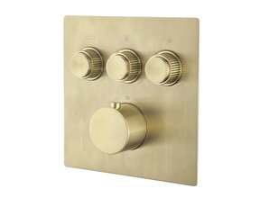 Inbouw douchekraan Wiesbaden Caral Klik Pro afbouwdeel 3-wegs Geborsteld Messing - 29.3434