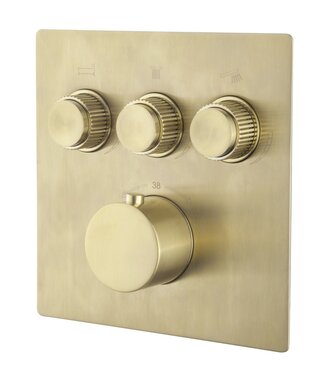 Wiesbaden Inbouw douchekraan Wiesbaden Caral Klik Pro afbouwdeel 3-wegs Geborsteld Messing - 29.3434