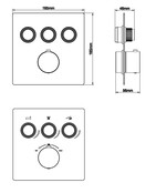 Inbouw douchekraan Wiesbaden Caral Klik Pro afbouwdeel 3-wegs Gunmetal - 29.3433 Inbouw douchekraan Wiesbaden Caral Klik Pro afbouwdeel 3-wegs Gunmetal - 29.3433