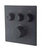 Inbouw douchekraan Wiesbaden Caral Klik Pro afbouwdeel 3-wegs Mat Zwart - 29.3432