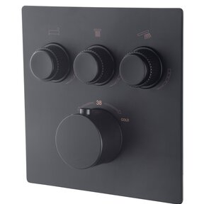 Inbouw douchekraan Wiesbaden Caral Klik Pro afbouwdeel 3-wegs Mat Zwart - 29.3432