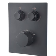 Inbouw douchekraan Wiesbaden Caral Klik Pro afbouwdeel 2-wegs Mat Zwart - 29.3422