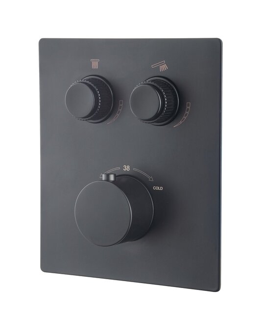 Inbouw douchekraan Wiesbaden Caral Klik Pro afbouwdeel 2-wegs Mat Zwart - 29.3422 Inbouw douchekraan Wiesbaden Caral Klik Pro afbouwdeel 2-wegs Mat Zwart - 29.3422