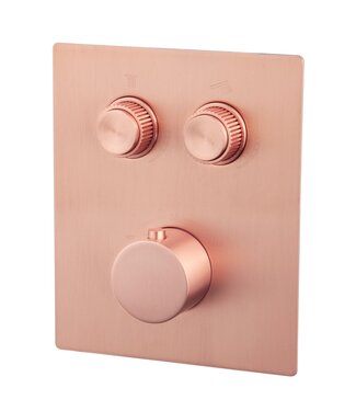 Wiesbaden Inbouw douchekraan Wiesbaden Caral Klik Pro afbouwdeel 2-wegs Geborsteld Koper - 29.3425