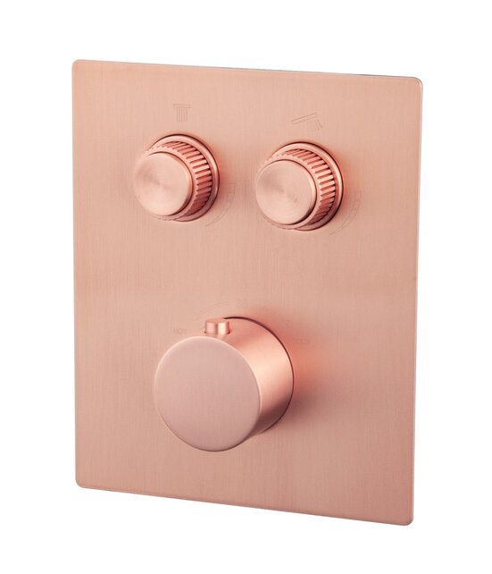 Inbouw douchekraan Wiesbaden Caral Klik Pro afbouwdeel 2-wegs Geborsteld Koper - 29.3425