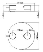 Inbouw douchekraan Wiesbaden Caral afbouwdeel 2-wegs Chroom - 29.2540 Inbouw douchekraan Wiesbaden Caral afbouwdeel 2-wegs Chroom - 29.2540