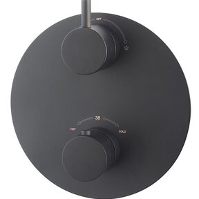 Inbouw douchekraan Wiesbaden Caral afbouwdeel Rond 2-wegs Mat Zwart - 29.1540