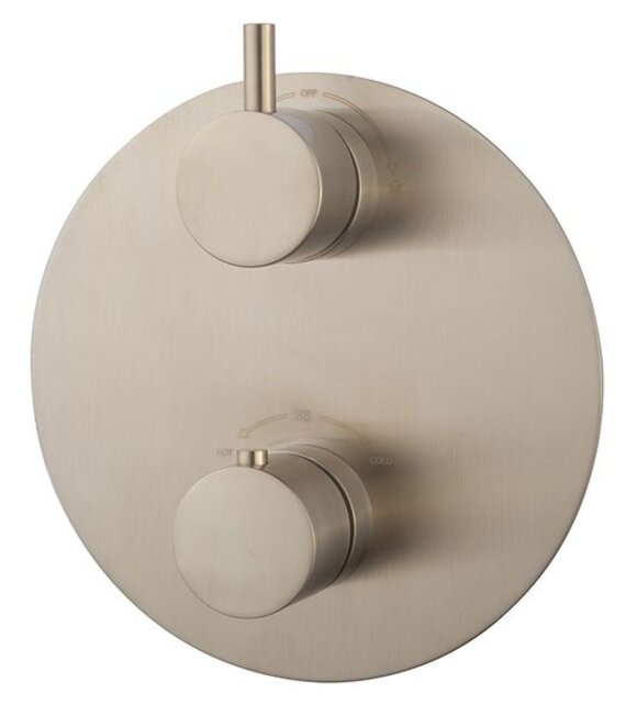 Inbouw douchekraan Wiesbaden Caral afbouwdeel Rond 2-wegs Geborsteld Staal - 29.2541