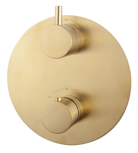 Inbouw douchekraan Wiesbaden Caral afbouwdeel Rond 2-wegs Geborsteld Messing- 29.5540