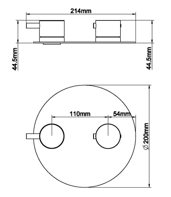 Inbouw douchekraan Wiesbaden Caral afbouwdeel Rond 2-wegs Gunmetal- 29.7540