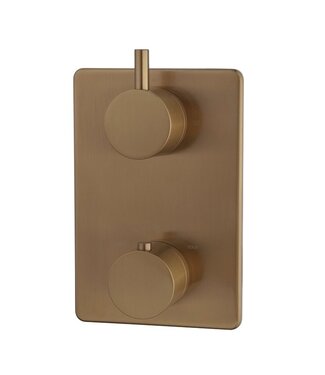 Wiesbaden Inbouw douchekraan Wiesbaden Caral afbouwdeel Vierkant 2-wegs Geborsteld Brons koper - 29.2512