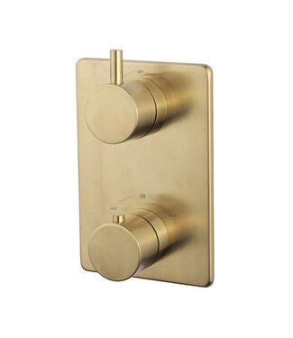 Wiesbaden Inbouw douchekraan Wiesbaden Caral afbouwdeel Vierkant 2-wegs Geborsteld Messing - 29.5510