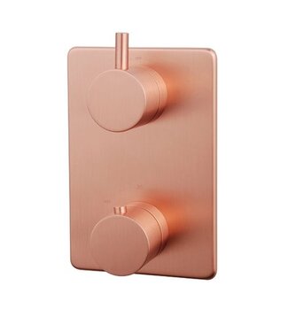 Wiesbaden Inbouw douchekraan Wiesbaden Caral afbouwdeel Vierkant 2-wegs Geborsteld Koper - 29.6510