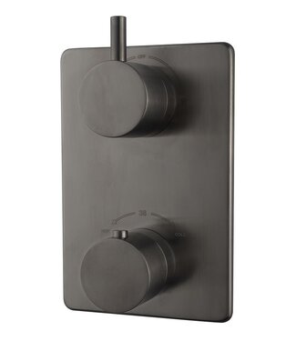 Wiesbaden Inbouw douchekraan Wiesbaden Caral afbouwdeel Vierkant 2-wegs Gunmetal - 29.7510