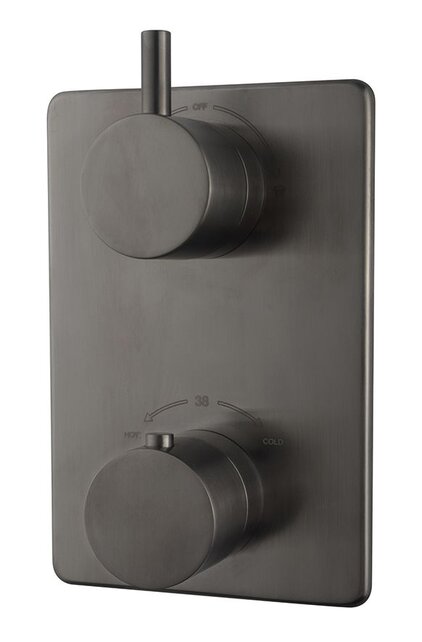 Inbouw douchekraan Wiesbaden Caral afbouwdeel Vierkant 2-wegs Gunmetal - 29.7510