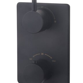 Inbouw douchekraan Wiesbaden Caral afbouwdeel Vierkant 2-wegs Mat Zwart - 29.1510