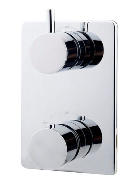 Inbouw douchekraan Wiesbaden Caral afbouwdeel Vierkant 2-wegs Chroom - 29.2510