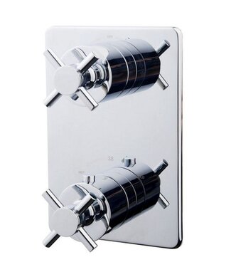 Wiesbaden Inbouw douchekraan Wiesbaden Cross afbouwdeel 2-wegs Chroom met kruisgrepen - 29.2530