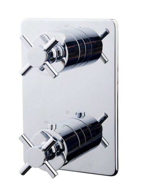 Inbouw douchekraan Wiesbaden Cross afbouwdeel 2-wegs Chroom met kruisgrepen - 29.2530