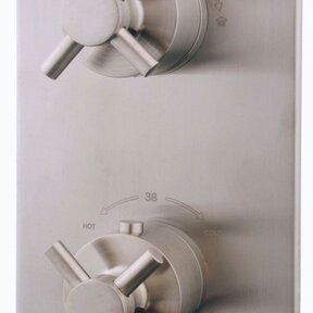 Inbouw douchekraan Wiesbaden Cross afbouwdeel 2-wegs Geborsteld Staal met kruisgrepen - 29.2535