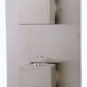 Inbouw douchekraan Wiesbaden Rombo afbouwdeel 2-wegs Geborsteld Staal vierkante grepen - 29.2525