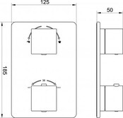 Inbouw douchekraan Wiesbaden Rombo afbouwdeel 2-wegs Geborsteld Staal vierkante grepen - 29.2525
