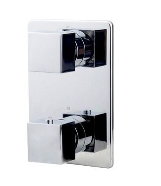 Wiesbaden Inbouw douchekraan Wiesbaden Rombo afbouwdeel 2-wegs Chroom vierkante grepen - 29.2520