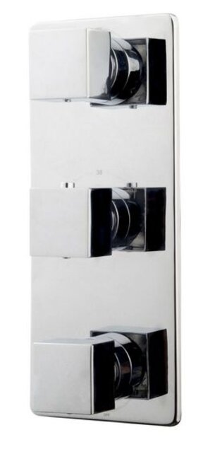 Inbouw douchekraan Wiesbaden Rombo afbouwdeel 3-wegs Chroom vierkante grepen - 29.2521