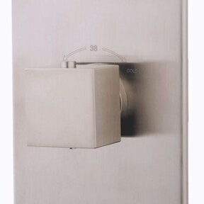 Inbouw douchekraan Wiesbaden Rombo afbouwdeel 3-wegs Geborsteld Staal vierkante grepen - 29.2526