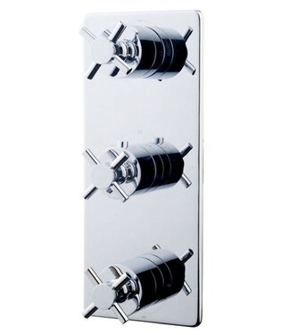 Wiesbaden Inbouw douchekraan Wiesbaden Cross afbouwdeel 3-wegs Chroom kruisgrepen - 29.2531