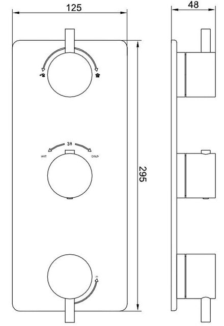 Inbouw douchekraan Wiesbaden Caral afbouwdeel 3-wegs Mat Zwart - 29.1511 Inbouw douchekraan Wiesbaden Caral afbouwdeel 3-wegs Mat Zwart - 29.1511
