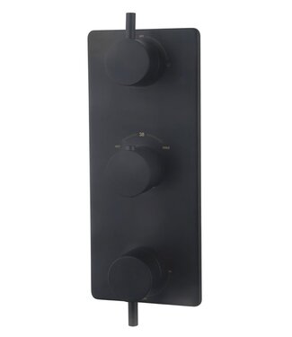 Wiesbaden Inbouw douchekraan Wiesbaden Caral afbouwdeel 3-wegs Mat Zwart - 29.1511